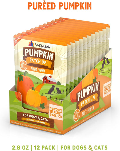 Weruva Pumpkin Patch Up!, Pumpkin Puree Pet Food Supplement for Dogs & Cats, 2.80Oz Pouch (Pack of 12)2