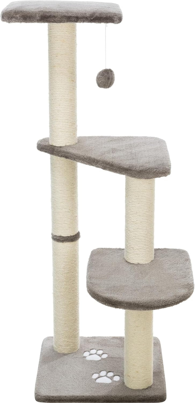 trixie-altea-cat-tree-tall-scratching-posts-3-elevated-platforms-dangling-cat-toy-cat-playground-platinum-gray