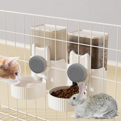Kathson Rabbit Gravity Auto Feeder Set 35Oz Hanging Automatic Food Water Dispenser Cage Automatic Feeder Set for Rabbit Chinchilla Guinea Pig Hedgehog Ferret Kitty Puppy (Blue)10