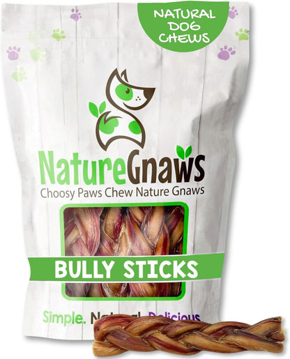 Nature Gnaws Bully Stick Springs for Dogs 7-8" (6 Count) - Long Lasting for Aggressive Chewers - Natural Curly Beef Dog Chew Bones - Rawhide Free13