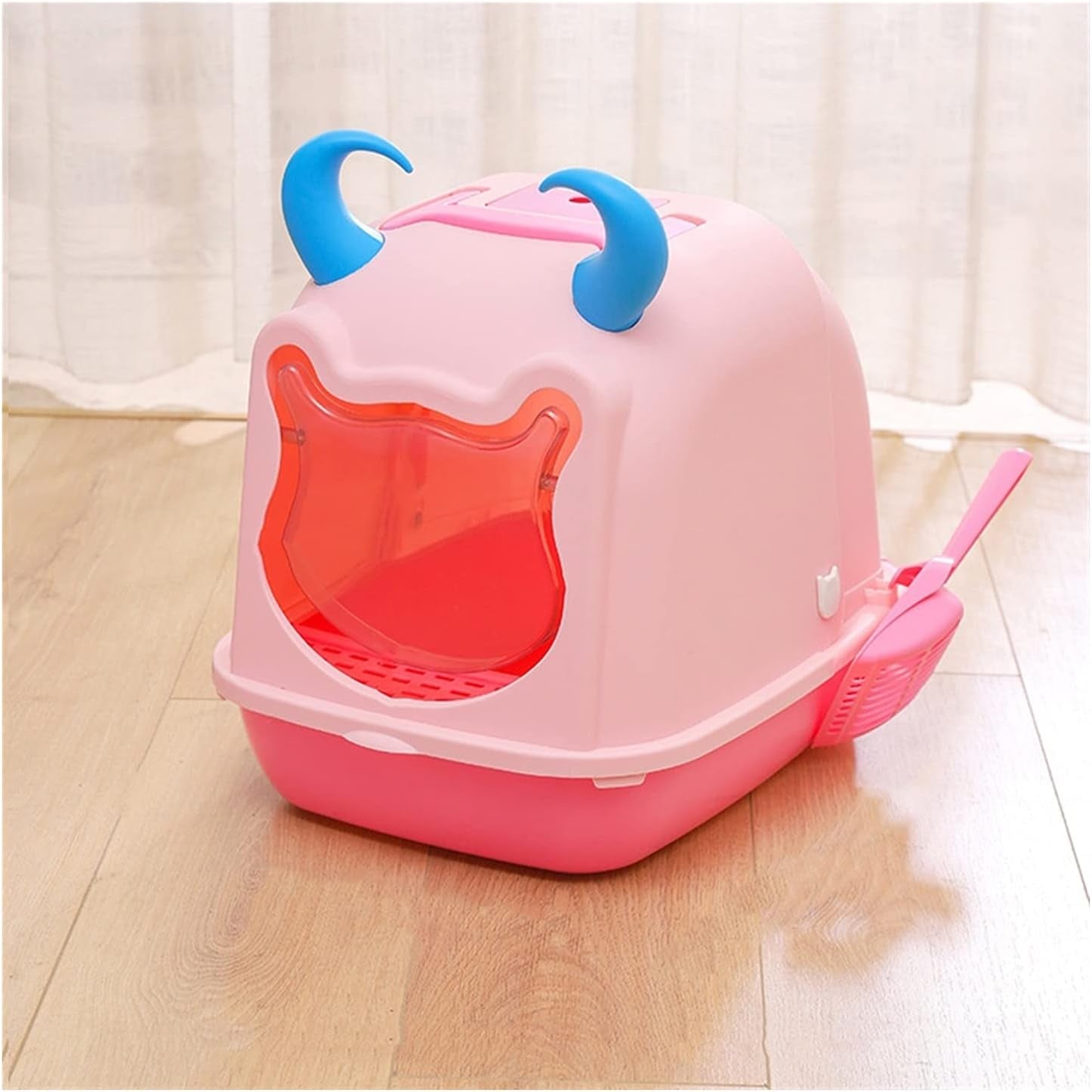 dog-potty-training-toilet-cat-litter-box-pan-with-scoop-and-hooded-cover-cute-large-cats-toilet-pet-kitty-enclosed-easy-cleana