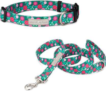 Lucky Love Dog - Easy Click Buckle Dog Collar with Leash Set Combo, Durable & Comfortable for Male & Female Dogs, Pet Collar for Medium Dogs, Secure Fit - Blackbird Combo, Medium13