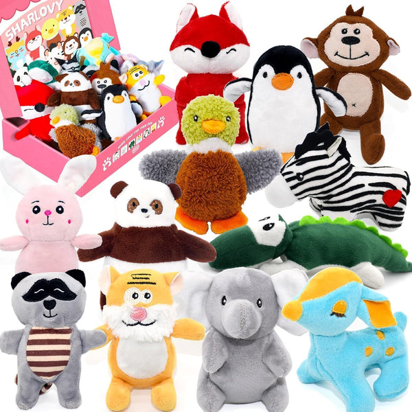 SHARLOVY No Stuffing Dog Toys Crinkle Squeaky, Long Lasting Chews for Aggressive, Durable Plush Dog Puppy Chew Toys for Teething, with 6 Tough Layers for Small Medium Large Breed-5Pack,Large8