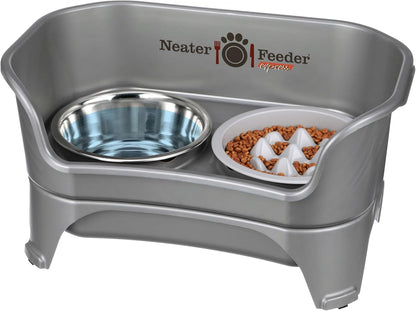 Neater Feeder Express Mess Proof Dog Bowls Elevated for Small Breeds under 15 Lb, Made in USA, No Spill Raised Dog Food Bowl Stand, Stainless Steel Food and Water Bowl Set, Feeding Station, Cappuccino34