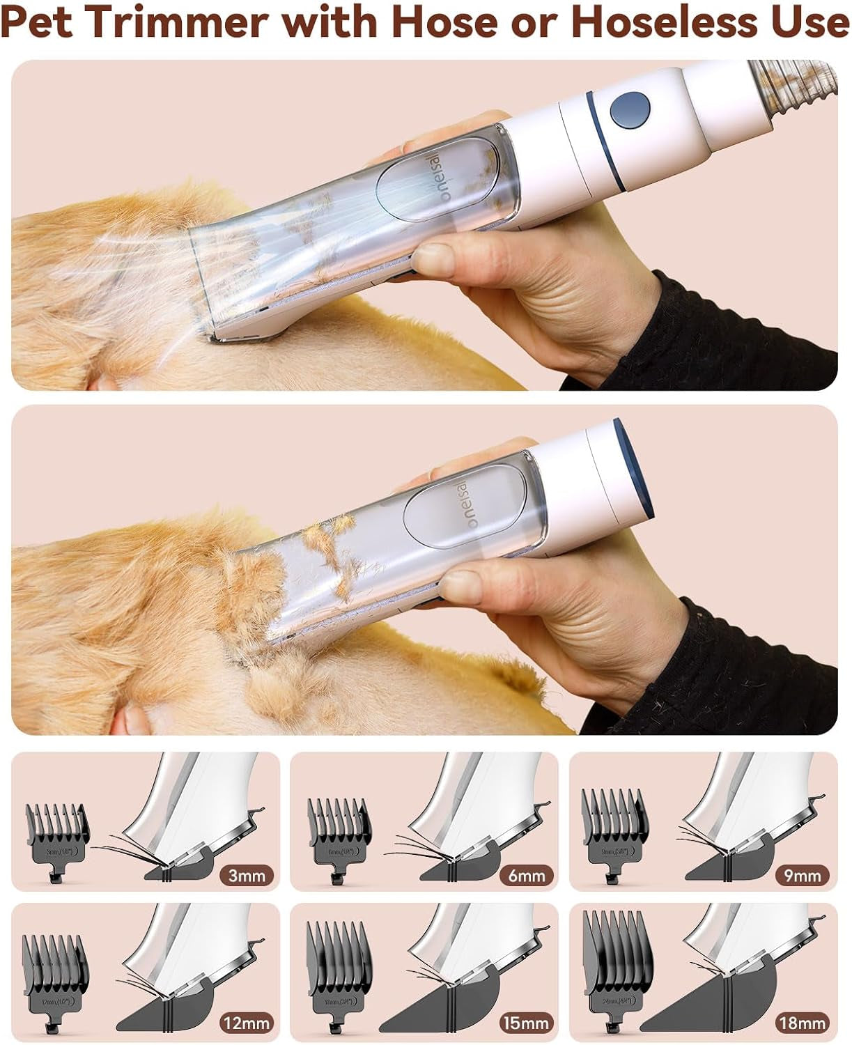 oneisall-dog-grooming-vacuum-kits-with-clipper-exatra-large-3l-dust-cup-13kpa-3-suction-clipper-nail-grinder-shedding-brush-7-in-1-grooming-kits-low-noise-bm3