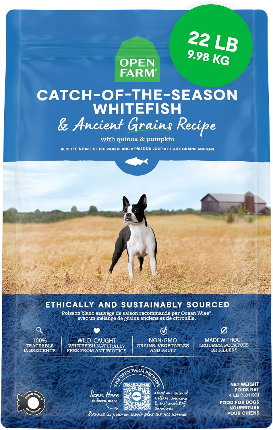 open-farm-ancient-grains-dry-dog-food-wild-caught-salmon-kibble-22lb-bag-all-life-stages-all-breed-sizes-protein-rich-nutrient-dense-100-traceable-ingredients-non-gmo-fruits-veggies