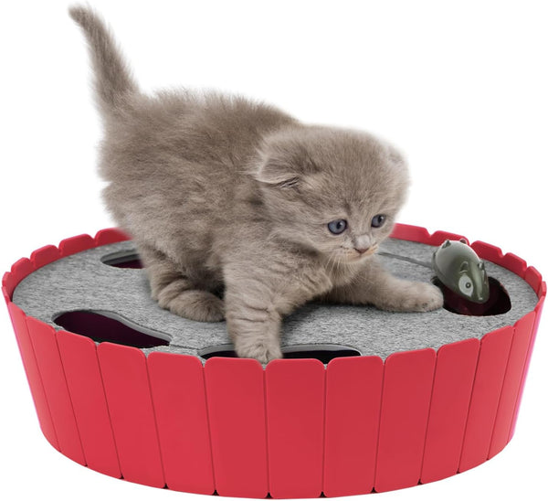 Pawaboo Interactive Cat Toy with Running Mouse, Electronic Motion Cat Toy Automatic Teaser for Indoor Cats, Pop and Play Hide Seek Cat Toys Hunting Mouse for Pet Cat Kitten Play Fun Exercise, Green10