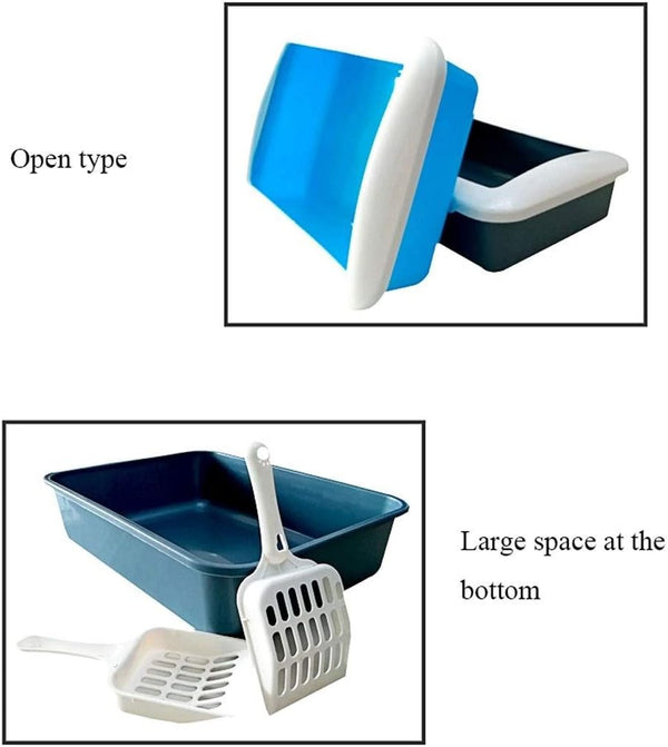 Dog Potty Training Toilet ﻿ Semi-Enclosed Cat Toilet Open Litter Pot Urinal Small Pet Supplies(Blue)3