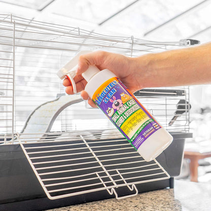 Amazing Small Animal Cage Cleaner, Just Spray/Wipe, Easily Removes Messes & Odors - Hamster Cages, Mice, Rat Cage, Guinea Pig Cage, Rabbit Cage, Ferret Cage, Dog Cage - USA Made4