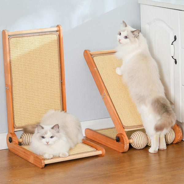 Cat Scratcher, 23.6 Inch L Shape Foldable Cat Scratching Post Pads Wall and Couch Mounted, Easy Install Cat Scratching Woodboard Toy for Indoor Cats, Large Size1