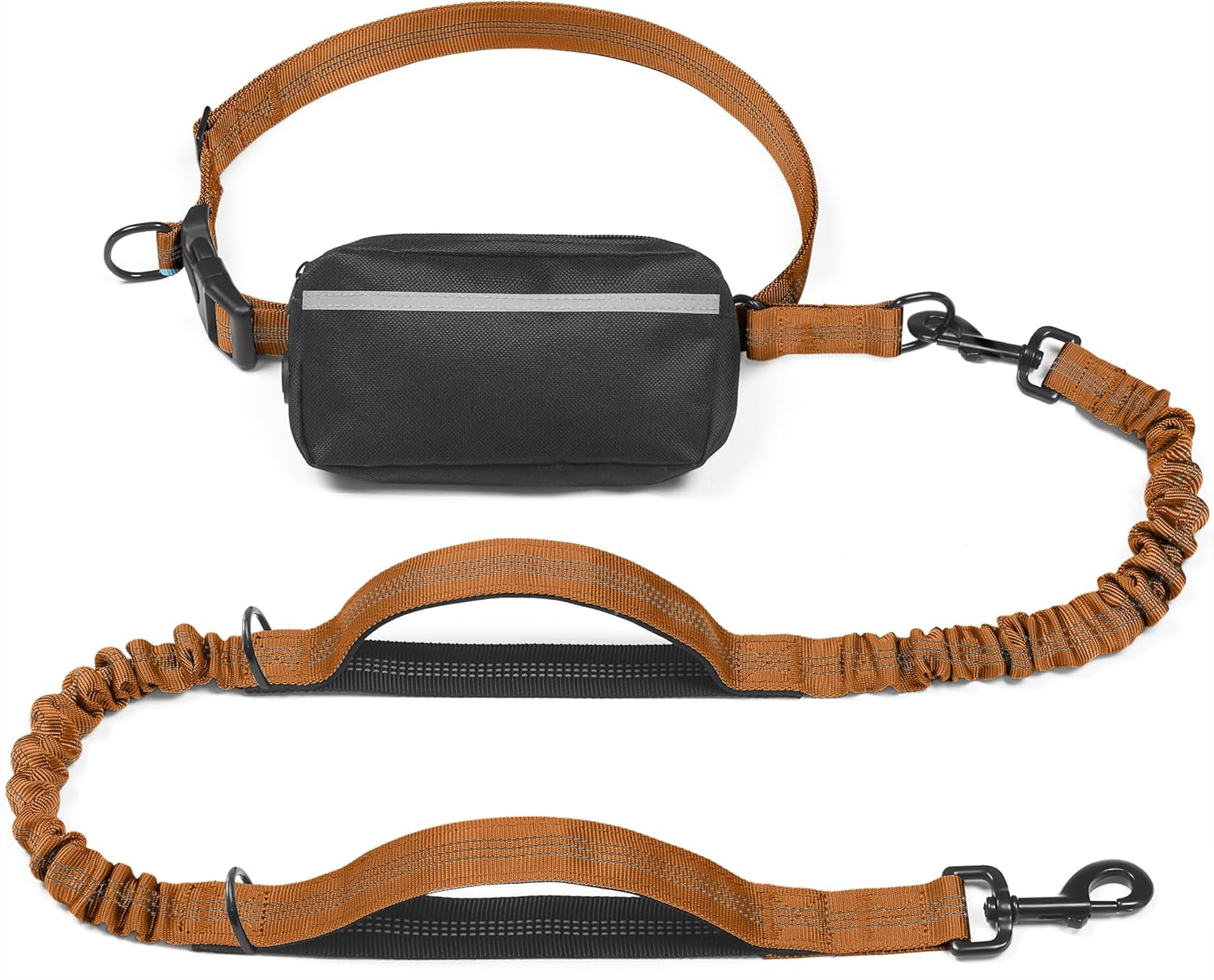 iyoshop-hands-free-dog-leash-with-zipper-pouch-dual-padded-handles-and-durable-bungee-for-walking-jogging-and-running-your-dog-large-25-120-lbs-black