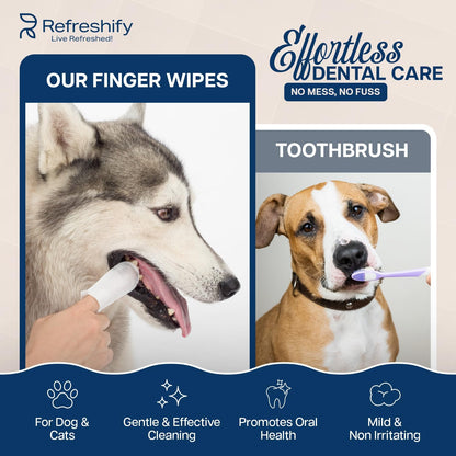Dog Teeth Cleaning Wipes - 100 Value Pack - Fresh Mint Dog Dental Wipes, Vet Formulated Pet Teeth Cleaning Finger Wipes for Dogs & Cats – Effective Dog Teeth Cleaning, Plaque & Tartar Solution3