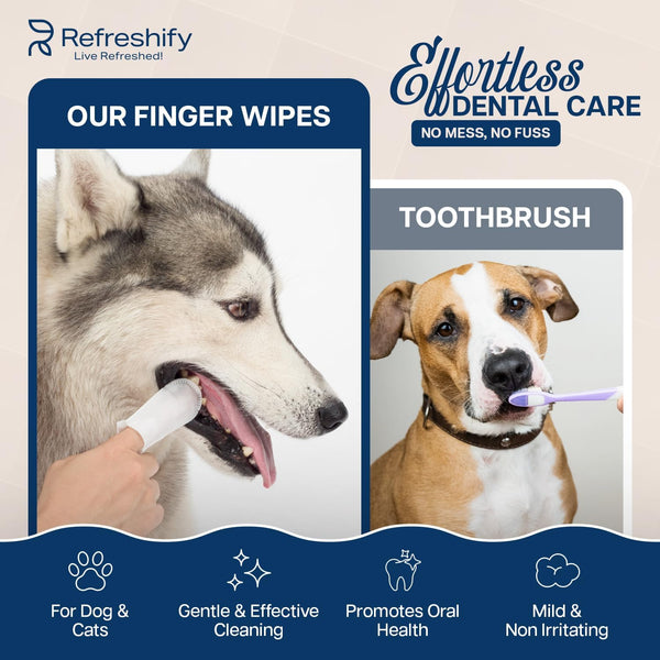Dog Teeth Cleaning Wipes - 100 Value Pack - Fresh Mint Dog Dental Wipes, Vet Formulated Pet Teeth Cleaning Finger Wipes for Dogs & Cats – Effective Dog Teeth Cleaning, Plaque & Tartar Solution3