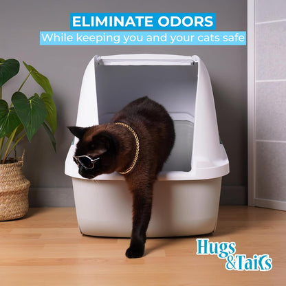 Cat Litter Deodorizer – Pet Safe Odor Eliminator & Housebreaking Supplies for Cats, Kittens, & Small Pets – Natural, Unscented, Non Toxic, Low Dust, 2 Lbs, by Hugsandtails2