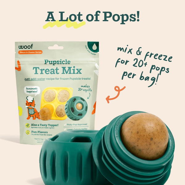 WOOF Dog Pupsicle Mix - Easy-To-Make DIY Pupsicle Refills - Tasty, Healthy Pupsicle Mix - Wholesome Ingredients - Long-Lasting Treats for Dogs - Bacon and Cheese Mix4