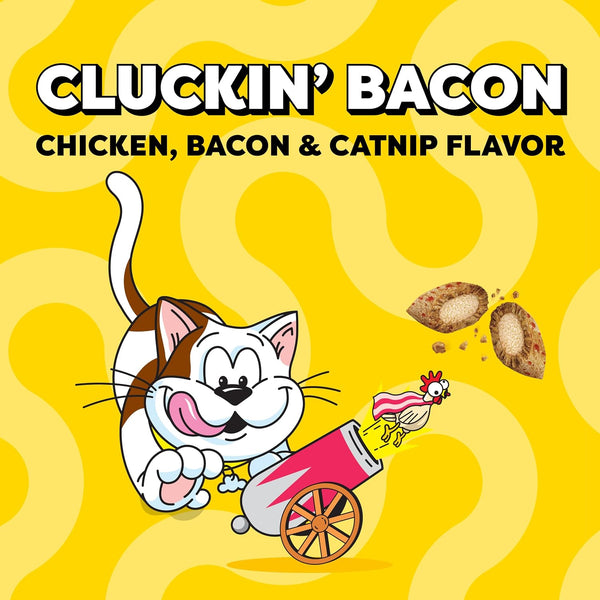 Temptations Wacky Blasts Cat Treats, Cluckin' Bacon Flavor, 16 Oz | Chicken, Bacon & Catnip Flavor Bits, Crunchy Outside, Soft Inside, under 2 Cal, 100% Complete & Balanced, Resealable Tub4