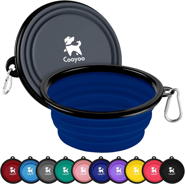COOYOO Collapsible Dog Bowl,2 Pack Collapsible Dog Water Bowls for Cats Dogs,Portable Pet Feeding Watering Dish for Walking Parking Traveling with 2 Carabiners16