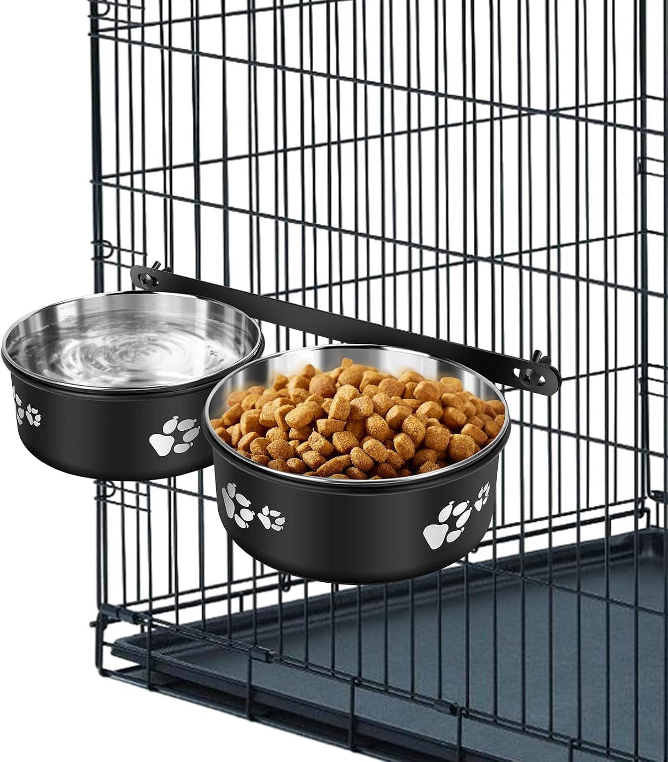 yummy-sam-hanging-pet-dog-food-water-bowl-for-cage-stainless-steel-non-spill-kennel-bowls-with-clamp-holder-crate-feeder-dish-for-medium-large-dogs-pets-silver-l-44-oz-44-oz