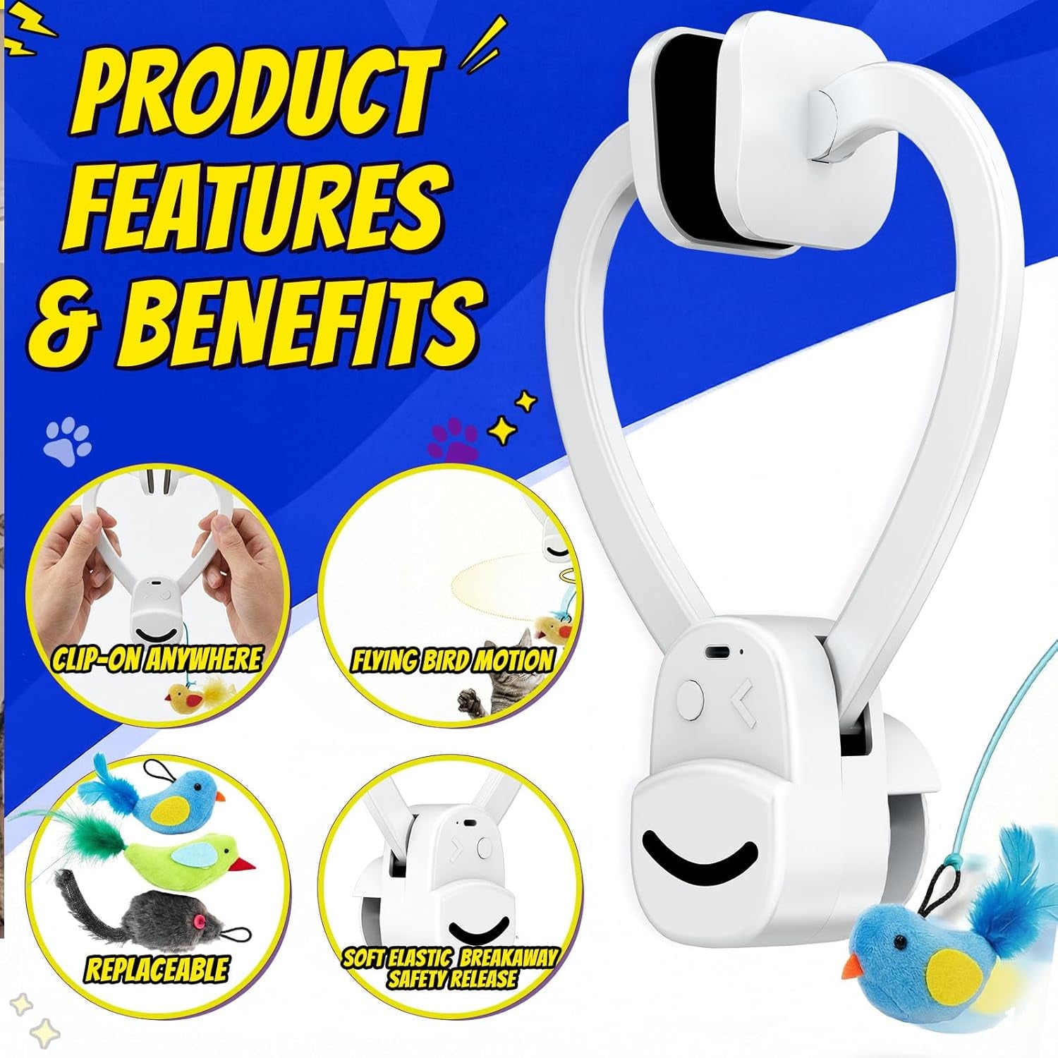 catpick-interactive-doorway-cat-toy-no-adhesive-clip-on-for-indoor-cats-automatic-retractable-bird-and-mouse-motion-with-8-minute-auto-play-touch-to-wake-response-usb-charging-2-birds-1-mouse
