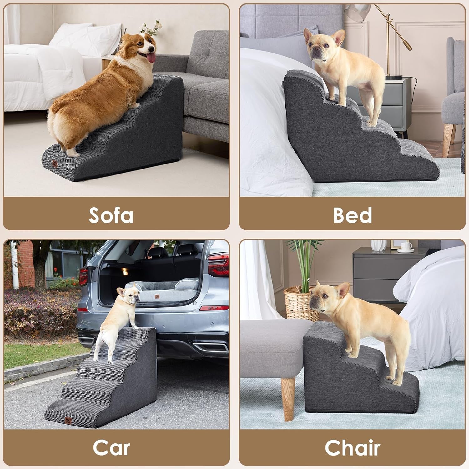 eheyciga-curved-dog-stairs-ramp-for-5-step-high-beds-22-6-h-dog-steps-33d-density-of-pure-foam-for-small-dogs-and-cats-pet-stairs-for-high-bed-climbing-non-slip-balanced-pet-step-indoor-grey