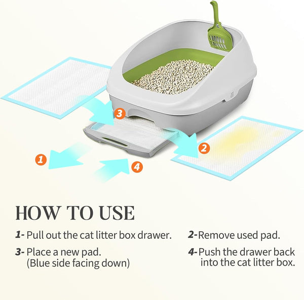 40 Count Cat Litter Pads for Tidy Cats Breeze System, Thickened Pee Pads for Cats, Super Absorbent Cat Pee Pad, Odor Control & Leak-Proof, Unscented 16.9X11.4 Inch6