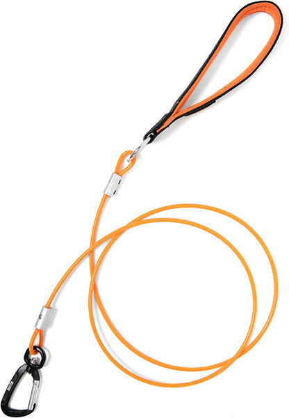 Mighty Paw Dog Leash - anti Biting Pets Leashes - Chew Proof Metal Cable - Ideal for Large Dogs and Teething Puppies - Braided Cord with Padded Handle - Six Foot - Green10