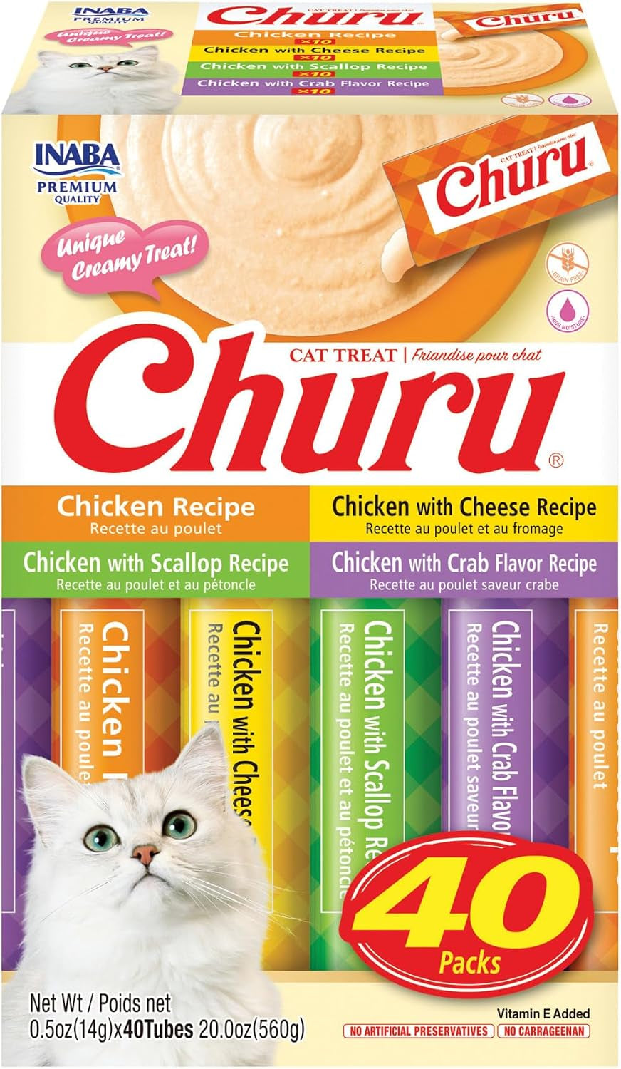 inaba-churu-cat-treats-lickable-squeezable-creamy-puree-cat-treat-with-vitamin-e-0-5-ounces-each-tube-40-tubes-chicken-variety