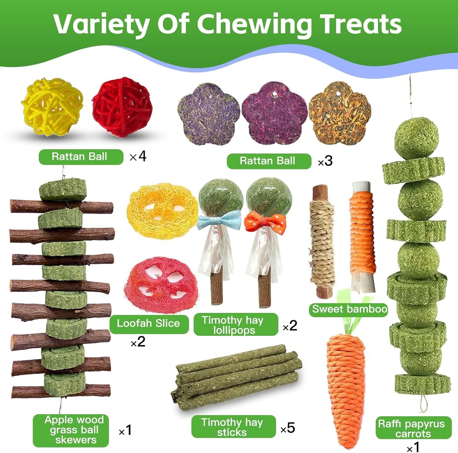 wdefun-21pcs-rabbit-chew-toys-for-teeth-grinding-natural-timothy-hay-cakes-treats-for-bunny-organic-apple-wood-sticks-toy-set-for-guinea-pigs-hamsters-chinchillas-dental-health-boredom-relief