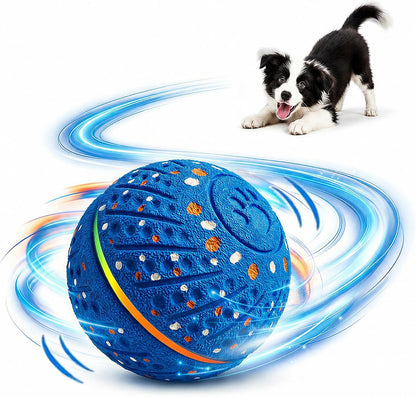 Interactive Dog Ball Toy for Small Medium Dogs – Automatic Rolling, Bouncing & Moving Dog Toy with LED Lights, 2-In-1 Fetch Toy, Durable E-TPU, USB Rechargeable (2.8” Blue)1