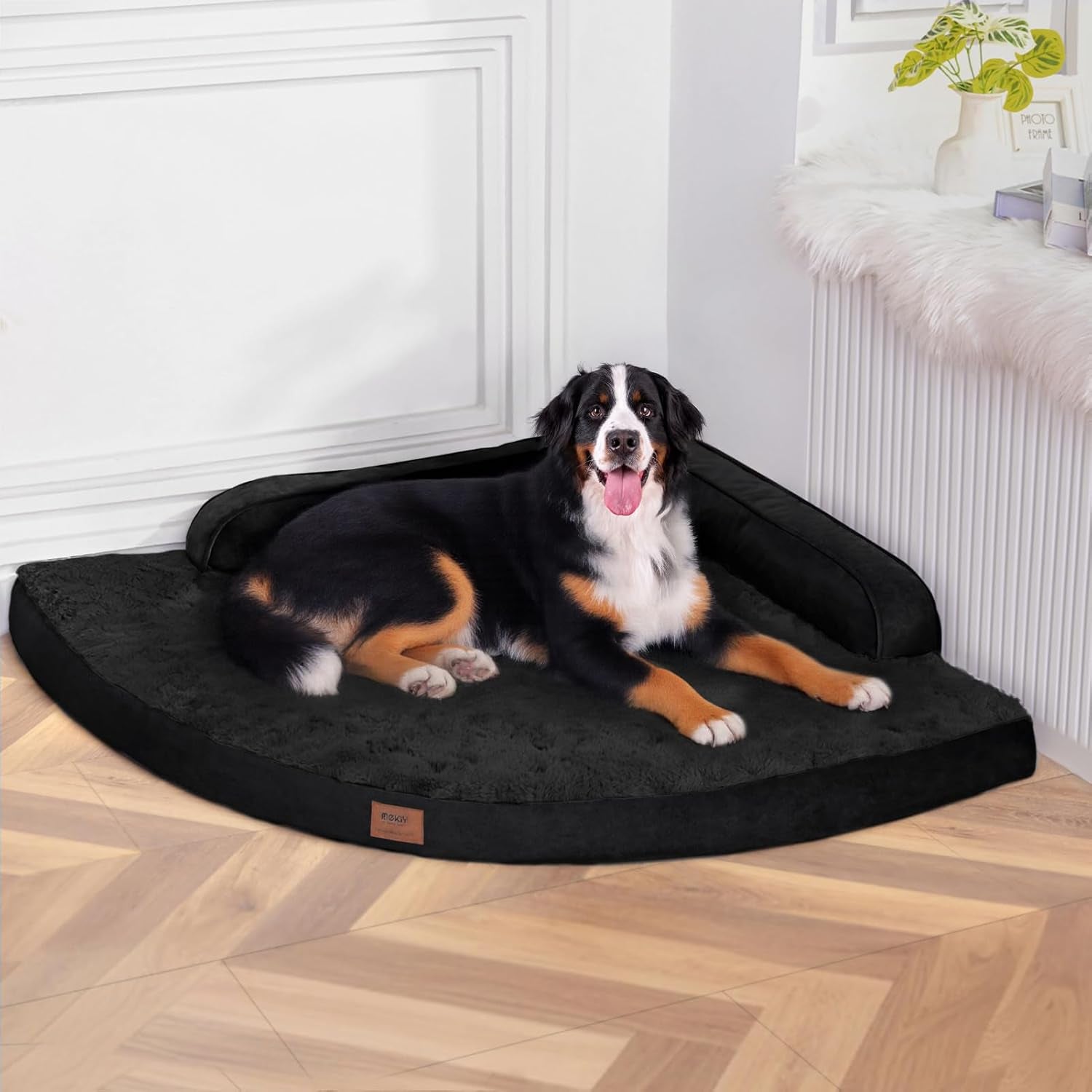 mekiy-orthopedic-waterproof-dog-bed-with-sides-for-extra-large-sizes-dogs-egg-crate-foam-waterproof-liner-anti-slip-bottom-space-saving-perfect-for-corners-and-sofa-edges-40-x-40-inch