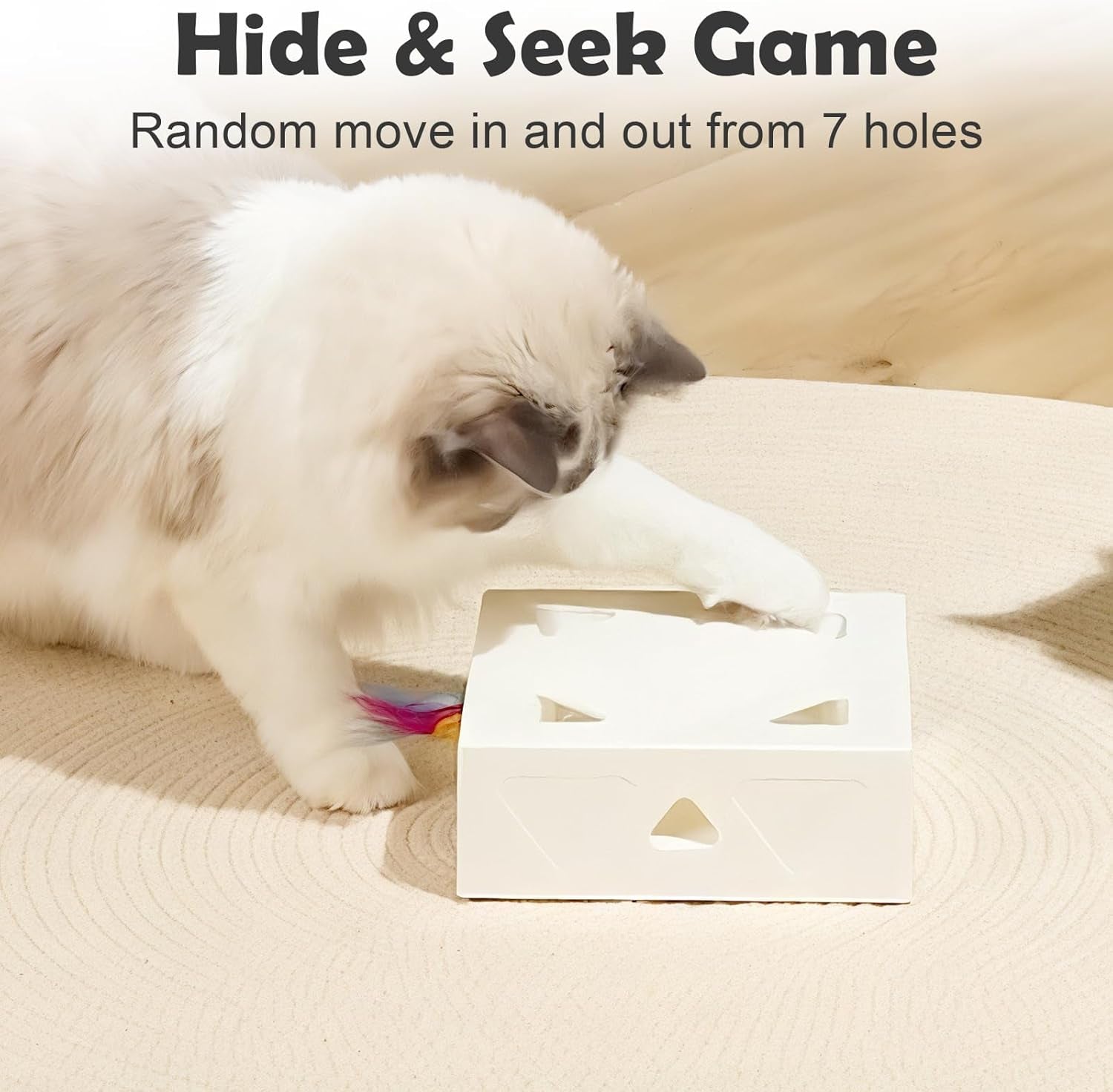 interactive-cat-toys-migibox-for-indoor-bored-cats-automatic-pop-out-feathers-from-7-holes-randomly-motion-activated-usb-rechargeable-purple-skin