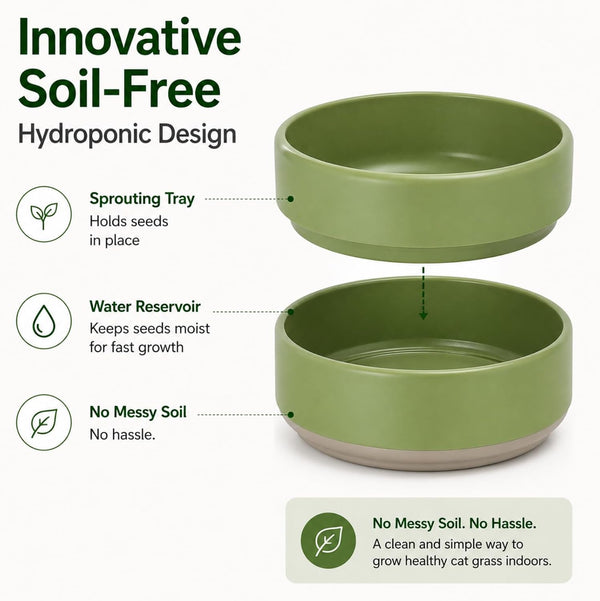 Komorebi Cat-Specific Reusable Hydroponic Herb Growing Box Set-Easy to Use-3 Colour (Seeds Not Included) (Green)2