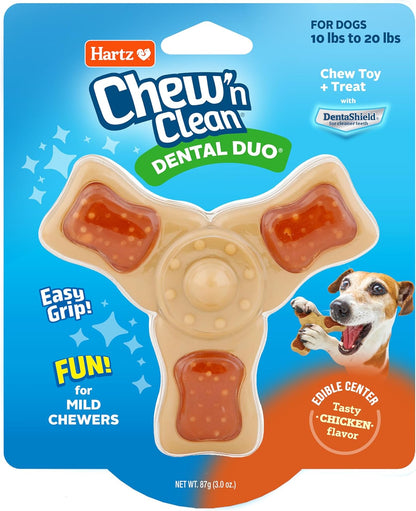 Hartz Chew ‘N Clean Chew Toy and Treat in One Chicken Flavored Tri-Point Dog Toy, Small1