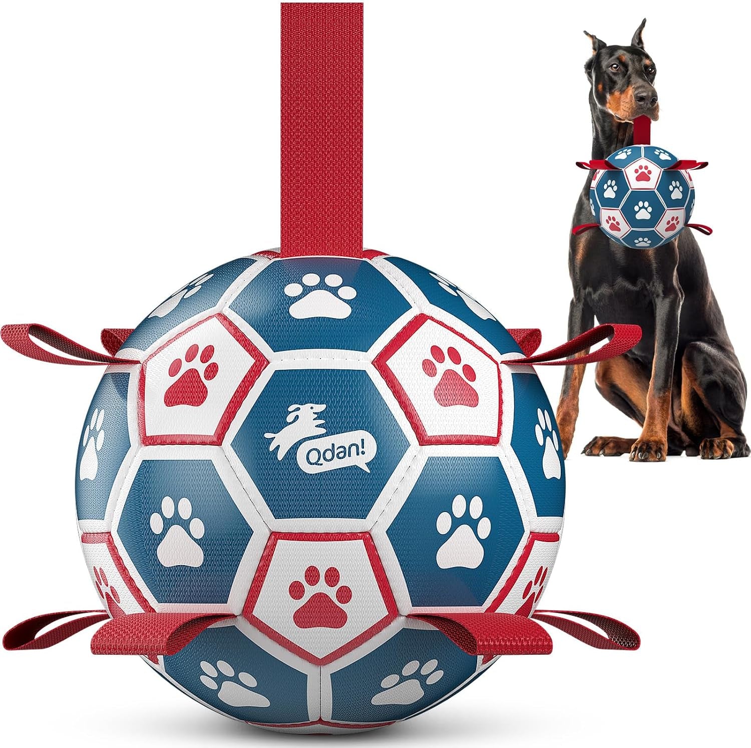 qdan-dog-balls-6-inch-dog-soccer-ball-with-straps-herding-balls-for-dogs-outdoor-dog-toys-balls-for-20-40-lb-dogs-puppy-ball-to-keep-them-busy-dog-pool-water-play-toy-puppy-birthday-gifts