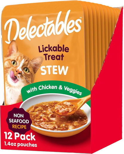 Delectables Non-Seafood Stew Lickable Wet Cat Treats, Chicken, 1.4 Oz (Pack of 12)13