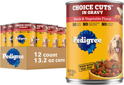 Pedigree Choice Cuts Wet Dog Food, Beef & Country Stew, 13.2 Oz, 12 Count | Beef & Country Stew Flavors, 100% Complete & Balanced, Supports Lean Muscles, 50%+ Water for Hydration, Made with Real Beef20