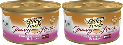 Purina Fancy Feast Gravy Lovers Chicken Feast Pate in Wet Cat Food Gravy - (Pack of 24) 3 Oz. Cans10
