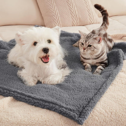 1 Pack 3 Calming Blankets Fluffy Premium Fleece Pet Blanket Soft Sherpa Throw for Dog Puppy Cat Beige Small (23" X16'')6