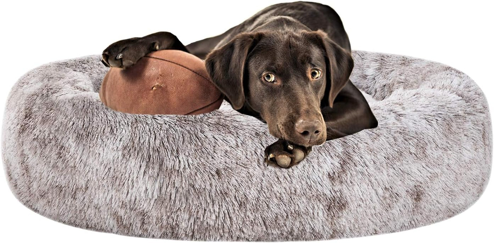 coohom-oval-calming-donut-cuddler-dog-bed-shag-faux-fur-cat-bed-washable-round-pillow-pet-bed30-36-43-for-medium-dogs-xl36x27x7-light-brown