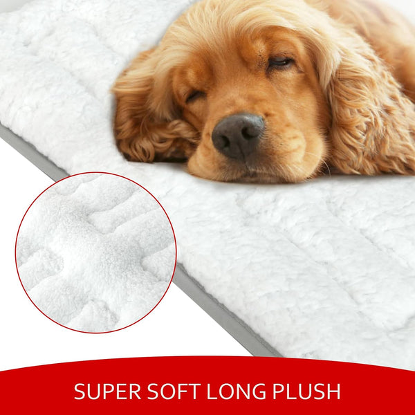 Dog Bed Crate Mat(36" X 23"), Soft Plush Dog Bed Pad Machine Washable Crate Pad, Dog Sleeping Mat with anti Slip Bottom | Machine Washable Crate Pad, Dog Sleeping Mat with anti Slip Bottom2