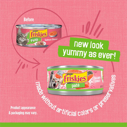 Purina Friskies Wet Cat Food Pate, Pate Salmon Dinner - (Pack of 24) 5.5 Oz. Cans2