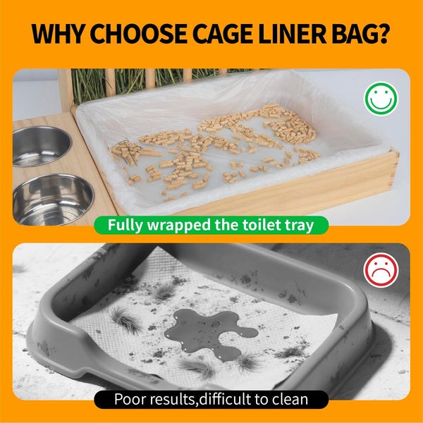BESNEW Small Animal Bedding & Litter,50 Pcs Disposable Rabbit Cage Liner Bags 3S Quick Clean for Bunny Cat Guinea Pig Ferret Chinchilla2