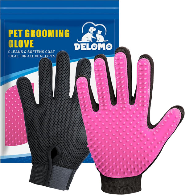 Pet Hair Removal Glove with 255 Silicone Tips for Dogs & Cats, 1 Pair Blue | 2-In-1 Deshedding & Massage Mitt, 5-Finger Flexible Design, for Bathing & Grooming, Safe for Long/Short/Curly Hair Pets9