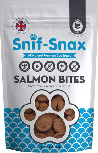 Snif-Snax Salmon Bites Dog Treats 3 Pack, All Natural Human-Grade Training Treats for Dogs, Healthy Grain-Free Puppy & Adult Rewards, Protein Rich Soft Salmon Snacks11