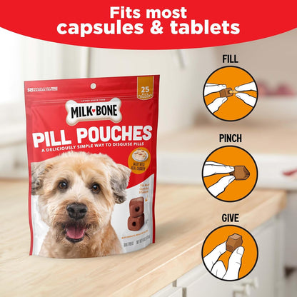 Milk-Bone Pill Pouches Dog Treats with Real Chicken, 25 Count Bags (Pack of 5; 125 Total Treats)3