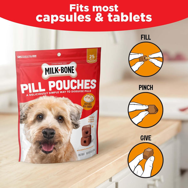 Milk-Bone Pill Pouches Dog Treats with Real Chicken, 25 Count Bags (Pack of 5; 125 Total Treats)3