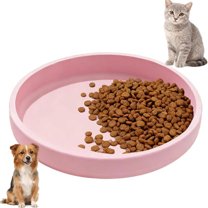 Silicone Cat Bowl Shallow Non-Slip Cat Dishes Set of 2 Relief Whisker Fatigue Small Pet Dog Bowls for Dry & Wet Food (Round Grey)11