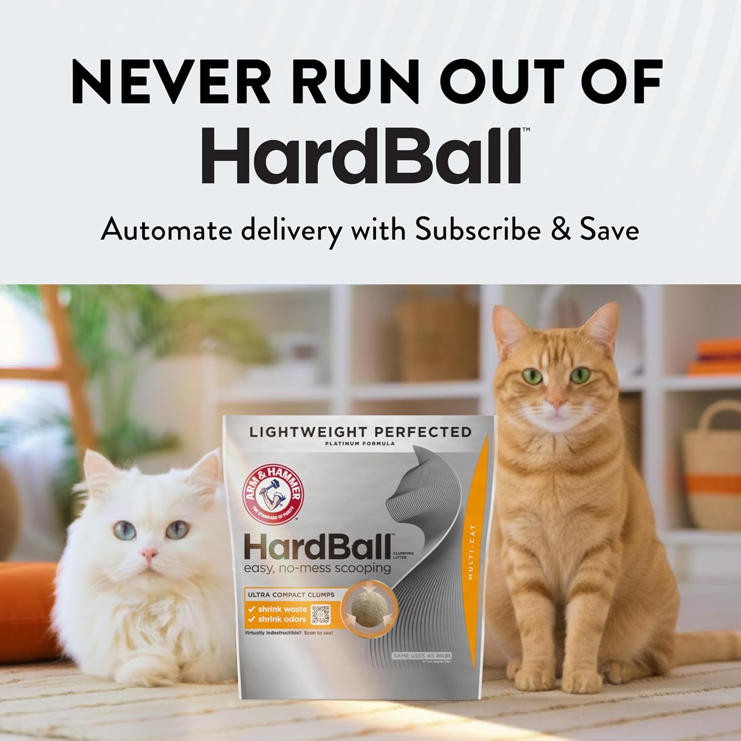 arm-hammer-hardball-clumping-cat-litter-garden-bloom-14-5-lbs-lightweight-5-in-1-24-7-odor-control-easy-clean-up-non-clay-formula-99-9-dust-free-multi-cat