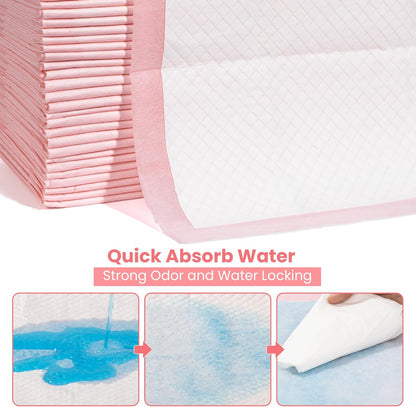 Pet Toilet Training Pads 100Count Disposable Puppy Pee Pads 18" X 13" for Dogs, Ultra Absorbent|Quick Dry|Leak-Proof Pet Potty Pads for Dog, Cat, Rabbits and Guinea Pigs (Pink)4
