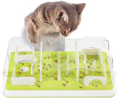 ALL for PAWS Interactive Cat Puzzle Feeder & Slow Feed Toy – Mental Stimulation Treat Dispenser Maze for Indoor Cats, Enrichment & Cat Food Toy1